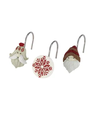 Avanti Christmas Gnomes Holiday 12-Pc. Shower Curtain Hooks