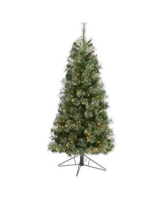 Nearly Natural Cashmere Slim Artificial Christmas Tree with 250 Warm Lights and 408 Bendable Branches