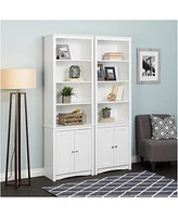 Prepac Tall Bookcase with 2 Shaker Doors