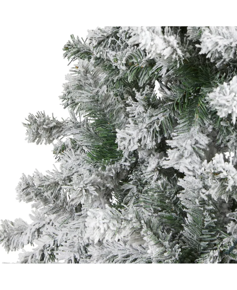 Nearly Natural Flocked Rock Springs Spruce Artificial Christmas Tree