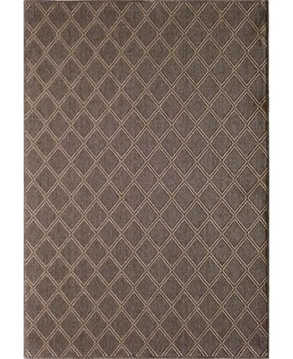 Portland Textiles Palermo Diamond Brown 6'7" x 9'6" Outdoor Area Rug