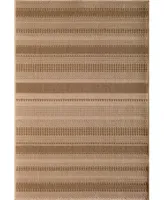 Portland Textiles Napoli Large Stripe Brown 6'7" x 9'6" Outdoor Area Rug