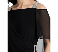 Msk Side-Draped Cold-Shoulder Jumpsuit