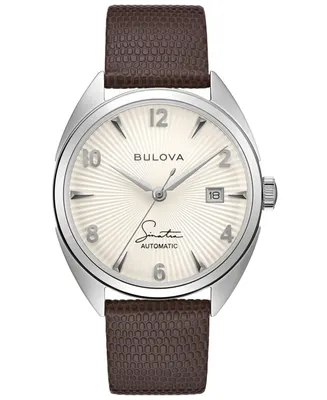 Bulova Men's Frank Sinatra Automatic Brown Leather Strap Watch 39mm