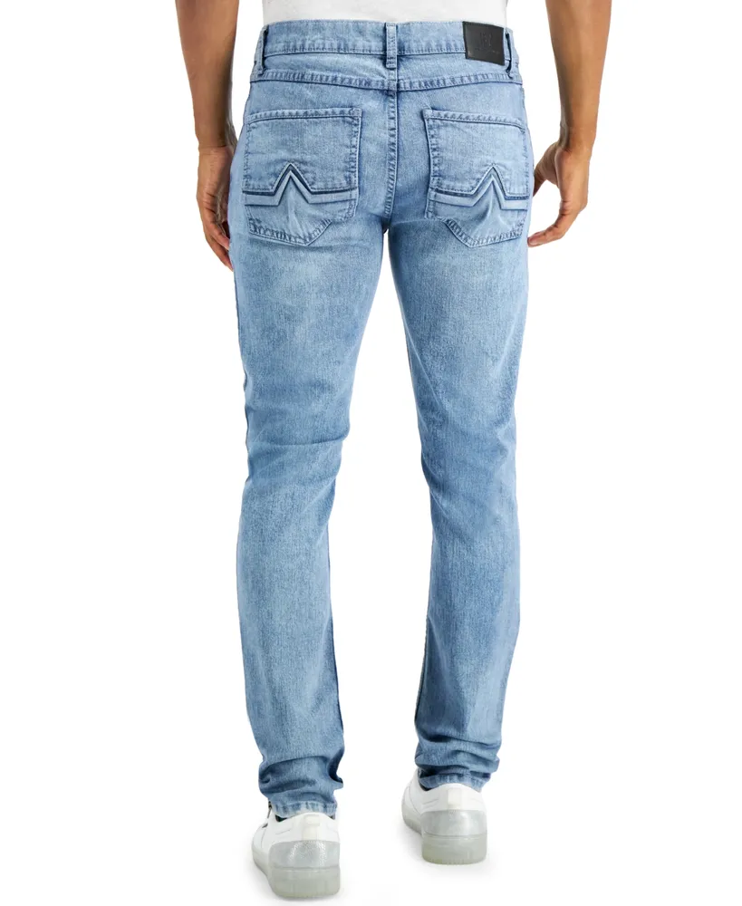 I.n.c. International Concepts Men's Light Wash Skinny Ripped Jeans, Created for Macy's