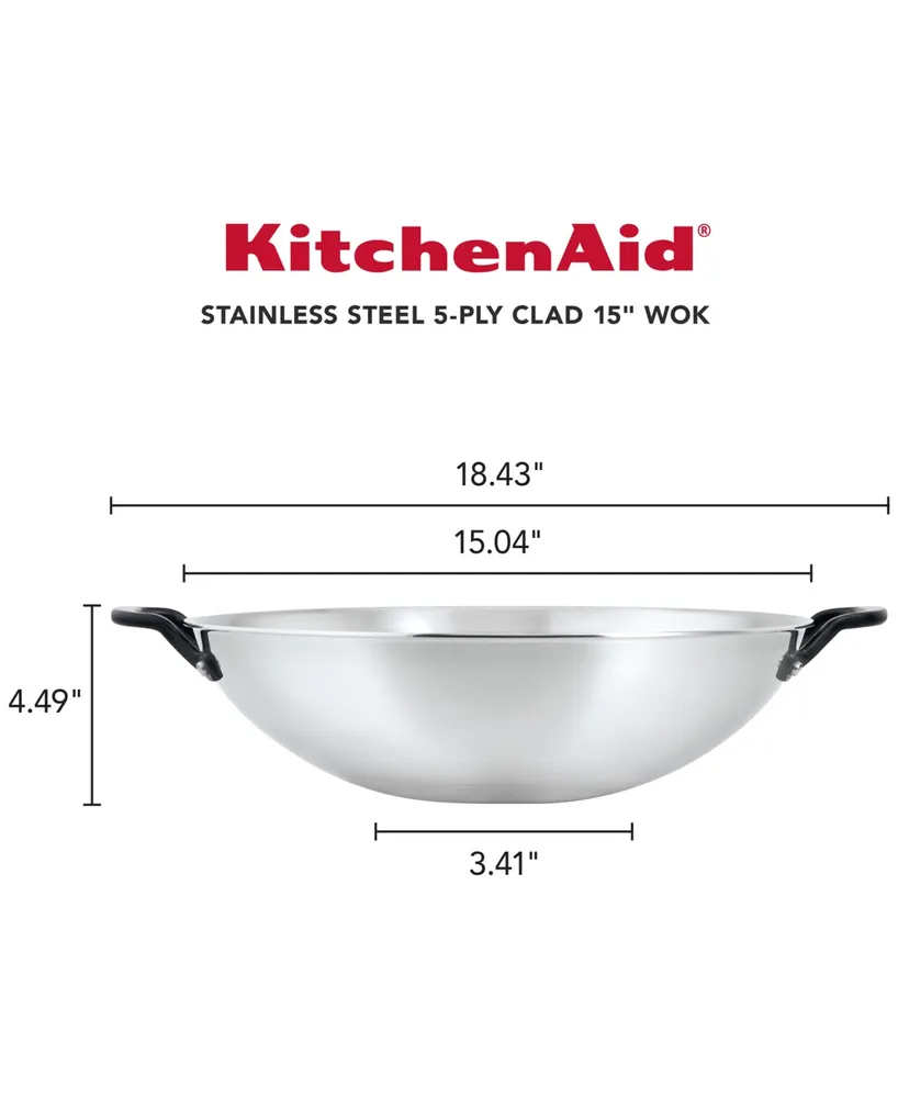KitchenAid 5-Ply Clad Stainless Steel 15" Induction Wok
