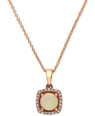 Aurora by Effy Opal (3/4 ct. t.w.) and Diamond Accent Pendant in 14k Rose Gold