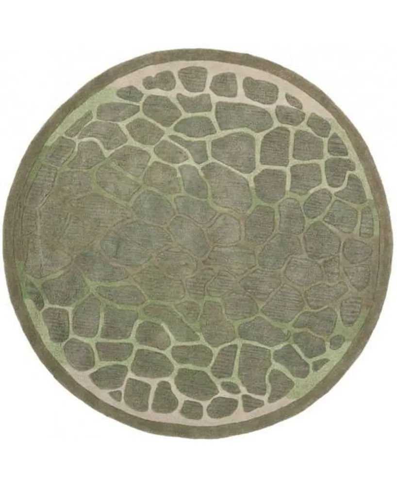 Martha Stewart Collection Arusha MSR3615A Green 6' x 6' Round Area Rug