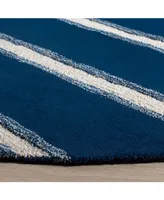Martha Stewart Collection Chalk Stripe MSR3617C Navy 6' x 6' Round Area Rug