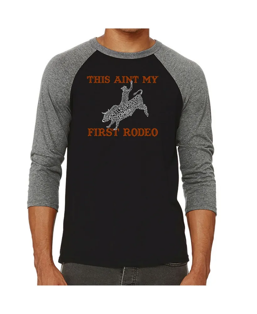 La Pop Art Men's Raglan Word T-shirt - This Aint My First Rodeo