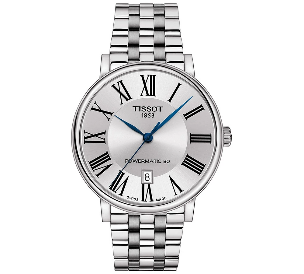 Tissot Men's Swiss Automatic Carson Premium Powermatic 80 Stainless Steel Bracelet Watch 40mm
