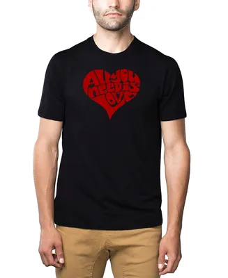 La Pop Art Men's Premium Word All You Need Is Love T-shirt