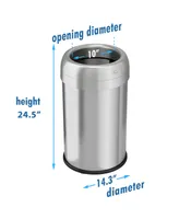 Halo Dual Deodorizer Round Open Top Stainless Steel Trash Can Gallon