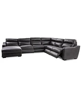Gabrine -Pc. Leather Sectional with Power Headrests and Chaise