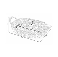 Vintiquewise Seagrass Small Fruit Bread Basket Tray with Handles
