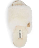 Fireside by Dearfoams Women's Cairns Genuine Shearling Fuzzy Slide Slipper