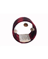 Armarkat B1201 Real Wood Cat Hideaway Tunnel, Scotch Plaid with Velvet Bed Pad and Hanging Toy