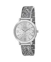 Bob Mackie Women's Silver-Tone Alloy Bracelet Glitz Watch