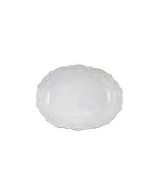 Vietri Incanto Stone White Lace Small Oval Bowl