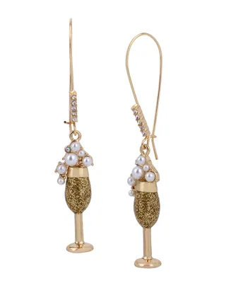 Betsey Johnson Champagne Dangle Earrings