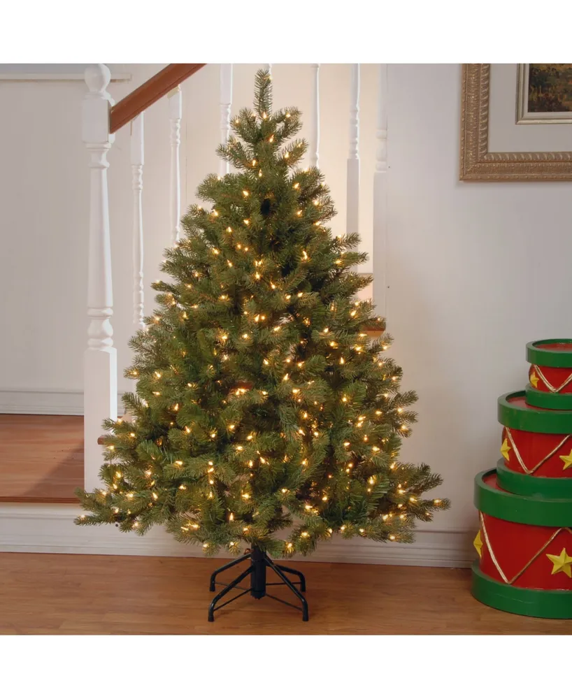 National Tree 4.5' "Feel Real" Downswept Douglas Fir Hinged Tree with 450 Clear Lights