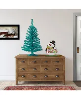 National Tree 3 ft.Turquoise Tinsel Tree