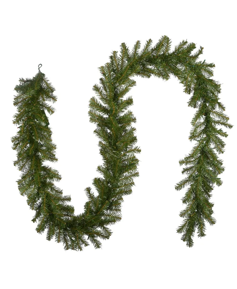National Tree 9' x 10" Norwood Fir Garland with 50 Battery operated Multi 4-Color Led Lights