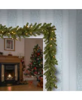 National Tree 9' x 10" North Valley Spruce Garland with 50 Battery Operated Dual Led Lights