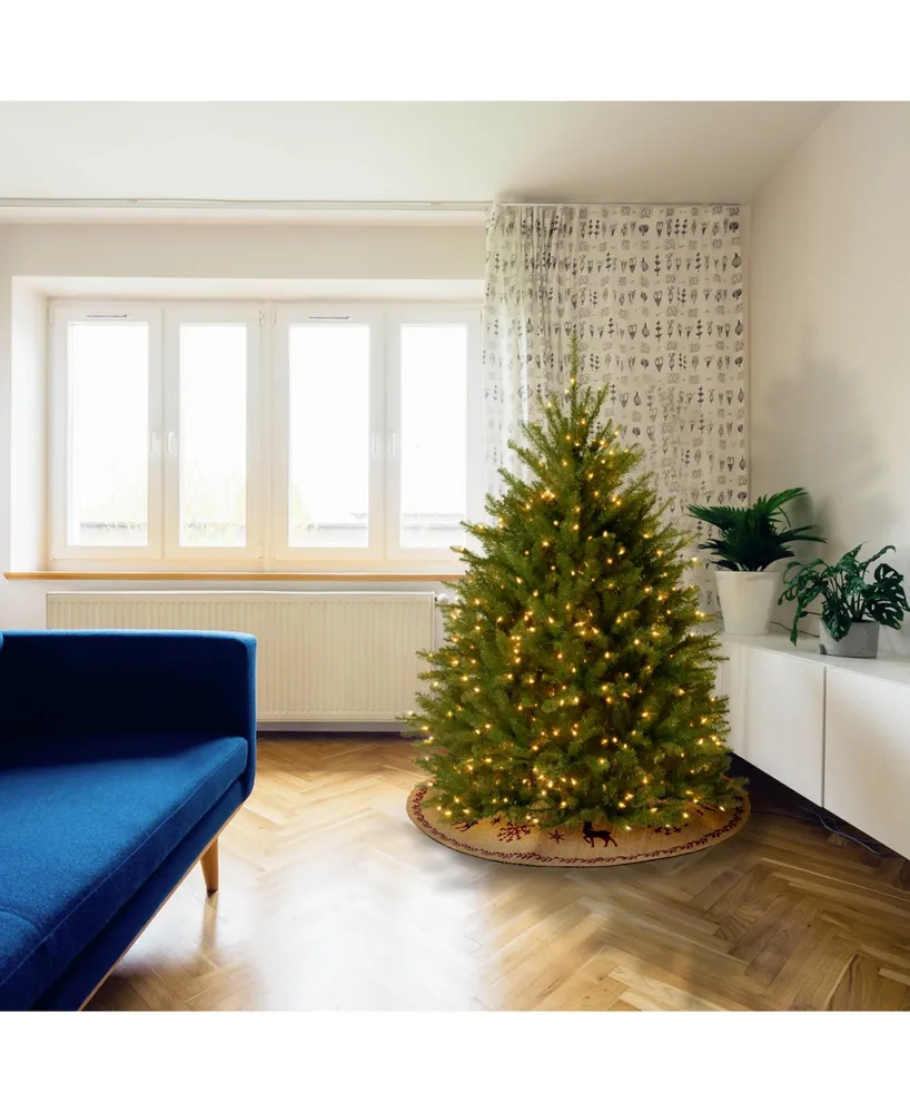 National Tree 4.5' Dunhill Fir Hinged Tree with 450 Clear Lights