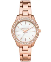 Michael Kors Women's Liliane Rose Gold-Tone Stainless Steel Bracelet Watch 36mm