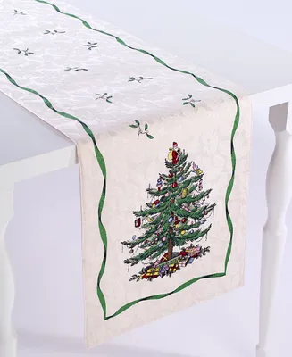 Spode Christmas Tree Ivory/Green 108" Runner