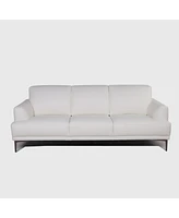 Michola Mid-Century Leather Sofa in White
