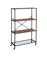 Honey Can Do 4-Tier Industrial Rolling Bookshelf