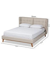 Gretchen Modern and Contemporary Queen Platform Wingback Bed