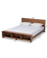 Regina Modern Full Size Platform Storage Bed with Built-in Shelves