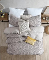 Swift Home Extraordinary Puyuma Jacquard Gauze 5 Piece Comforter Set, Full/Queen