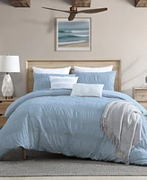 Swift Home Lush Moselle Cotton Ruched Waffle Weave Piece Duvet Cover Set