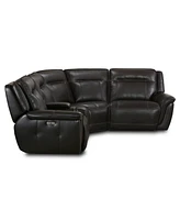 Lenardo 5-Pc. Leather Sectional with Power Motion Recliners and Console