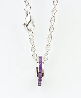 Semi Precious Birthstone Charm with 18" Chain Sterling Silver