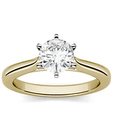 Moissanite Solitaire Engagement Ring 1 ct. t.w. Diamond Equivalent in 14k White Gold or 14k Yellow Gold