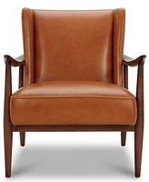 Jollene 29" Leather Winged Accent Chair, Created for Macy's