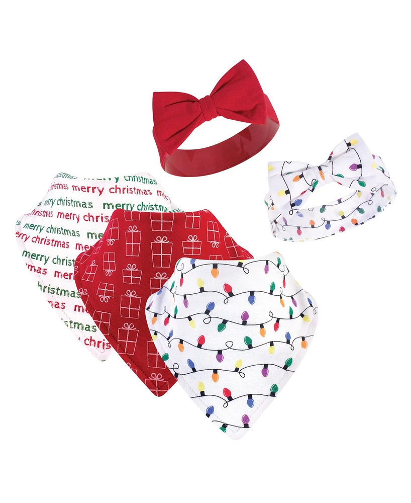 Hudson Baby Infant Girl Cotton Bib and Headband