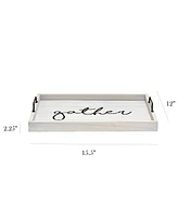 Elegant Designs Decorative Wood Serving Tray with Handles - Gather