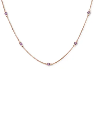 Amethyst Station Collar Necklace (1-3/8 ct. t.w.) in 14k Rose Gold-Plated Sterling Silver, 18" + 2" extender (Also in Citrine)