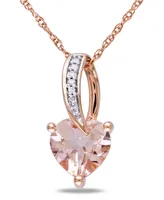 Morganite and Diamond Accent Heart Pendant with Chain