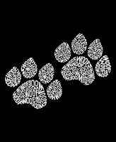 Women's Word Art Crewneck Woof Paw Prints Sweatshirt