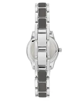 Anne Klein Gray Enamel and Silver-Tone Bracelet Watch 30mm