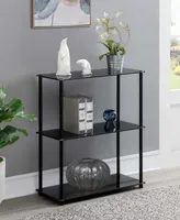 Designs2Go Classic Glass 3 Shelf Bookcase