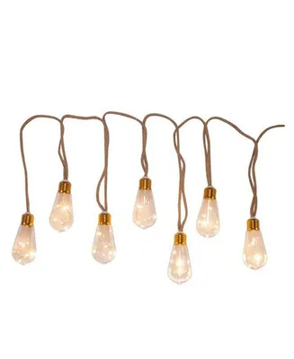 Kurt Adler 35-Light 7 Piece Super Bright Led Vintage-Like Bulb Burlap Lights