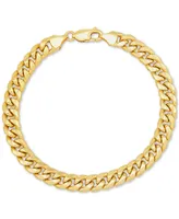 Italian Gold Miami Cuban Link 7-1/2" Chain Bracelet (7mm) in 10k Gold